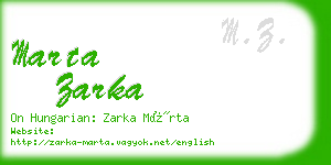 marta zarka business card